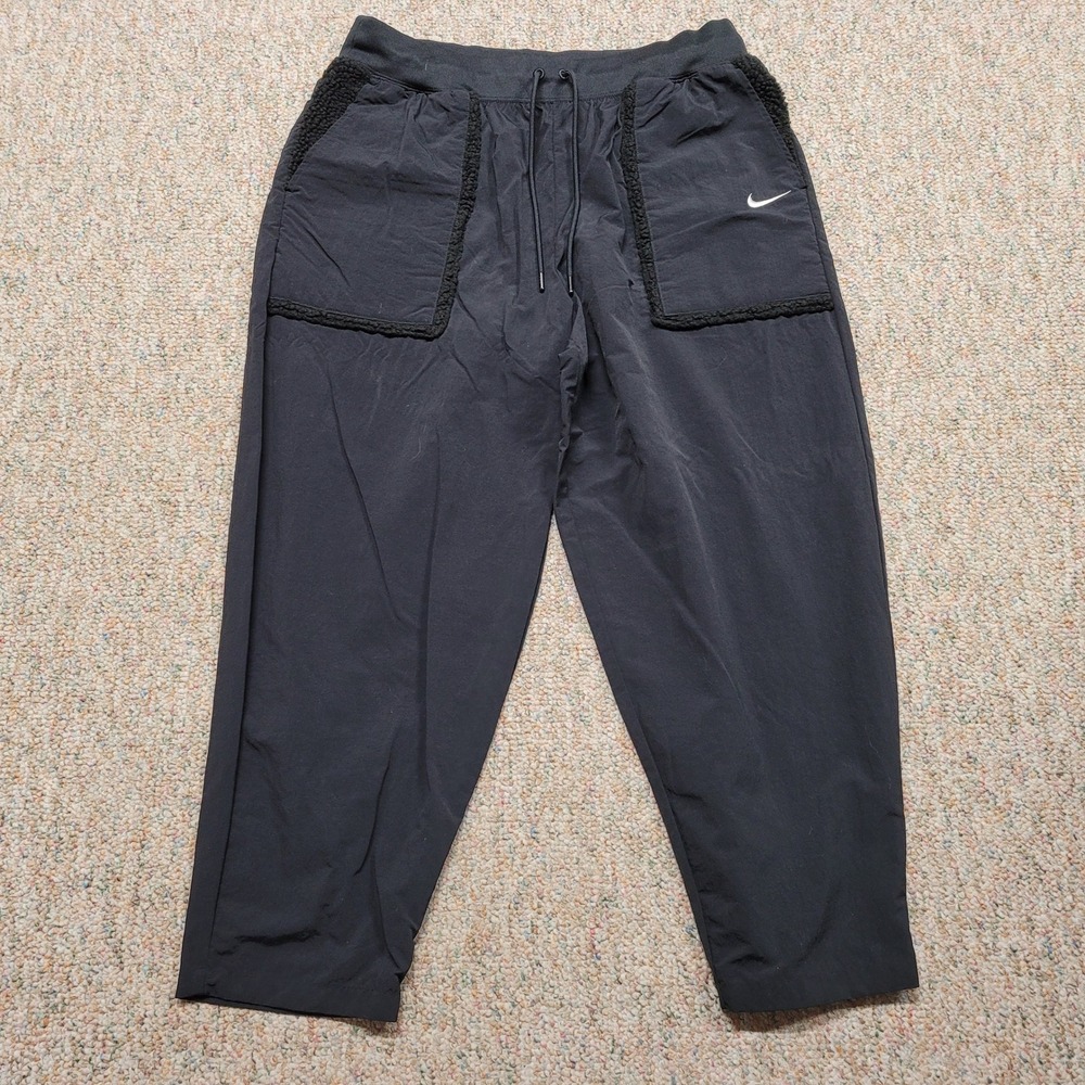 Nike Sportswear Plush Pocket Pants Womens XL Black Sherpa DQ6809-010